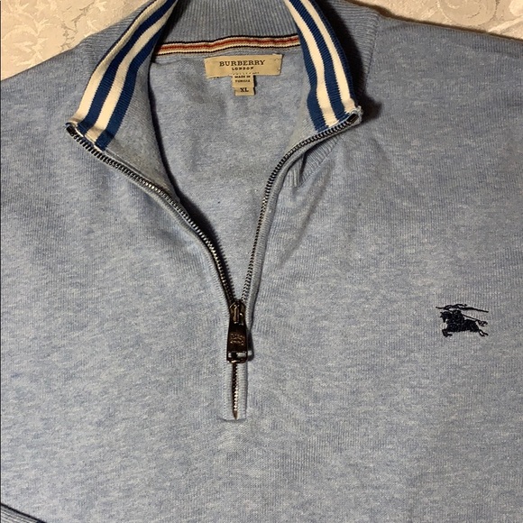 Burberry Other - Burberry 1/4 Zip Up Sweater XL Light Blue